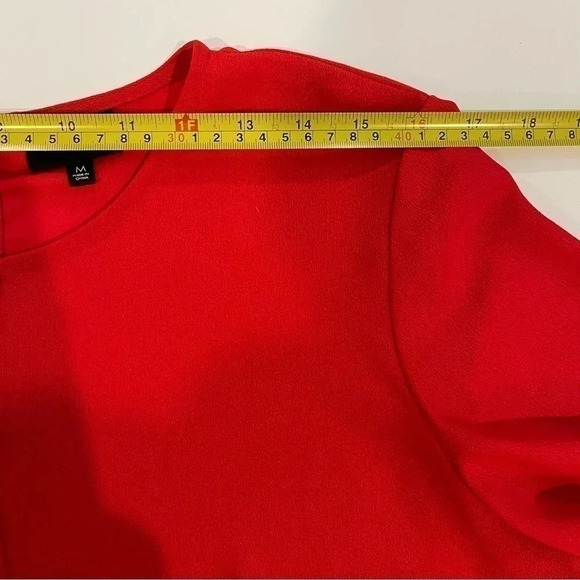 Who What Wear red tunic top with bell sleeves. Size Medium. - Picture 8 of 9